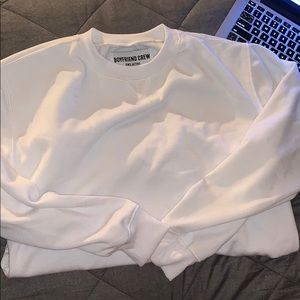 White Boyfriend Crew Neck